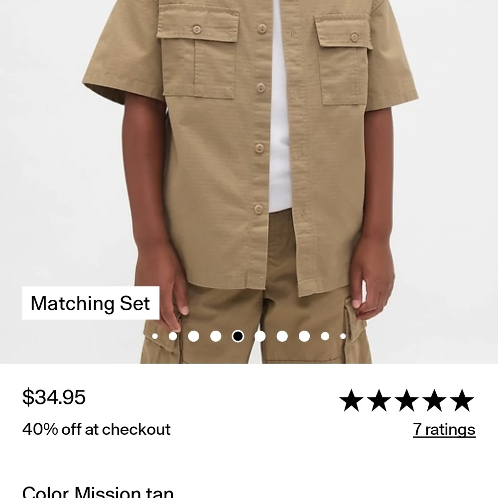 GAP Kids Rip Stop Utility Shirt L